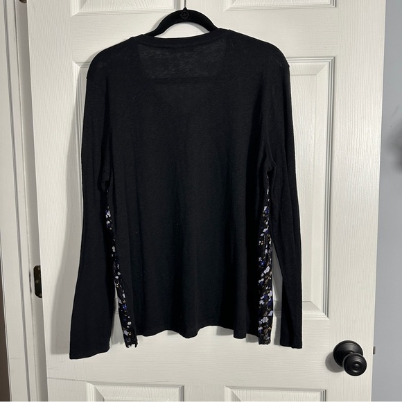 Gerard Darel Paris v-neck top, size 3 (US 12-14), floral/metallic, luxury, fall - Picture 11 of 11
